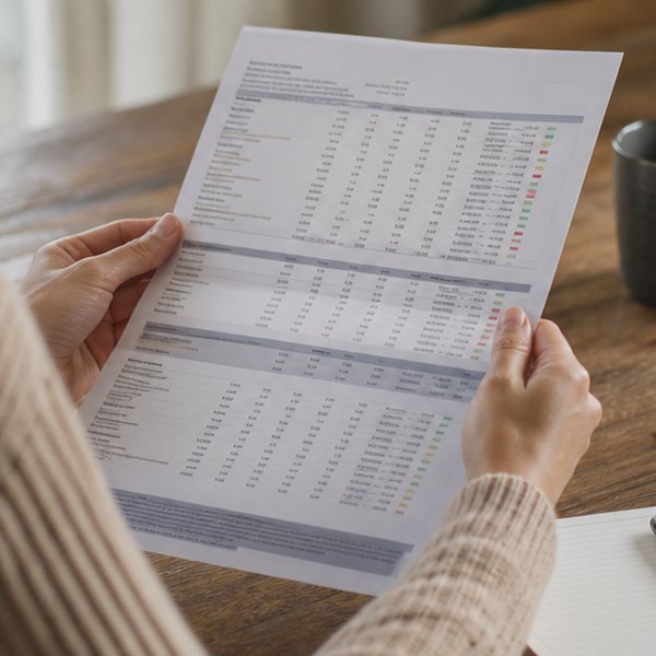 Person reviewing past credit report payment history — detail