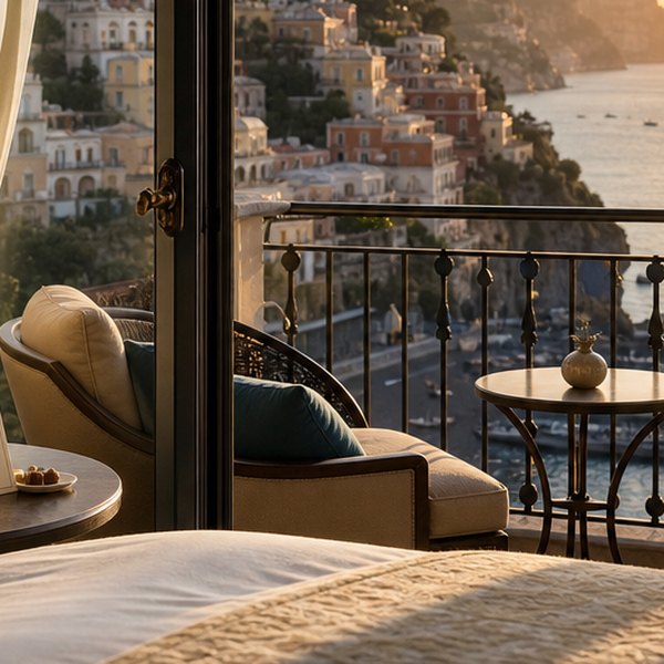 Luxury hotel suite interior showing opulent furnishings — detail