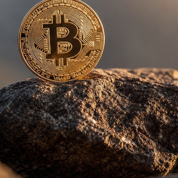 Abstract representation of Bitcoin ownership and digital currency — detail