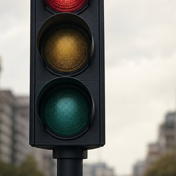 Color blindness traffic light confusion illustration — detail
